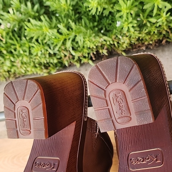 Women's Korks Lori Platform Block Heel Clog Mule Comfort Tan / Brown Size 10 - Picture 9 of 10